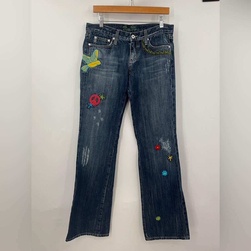 Miss Me 30x36 Woodstock Embroidered Jeans 0701 bootcut flare